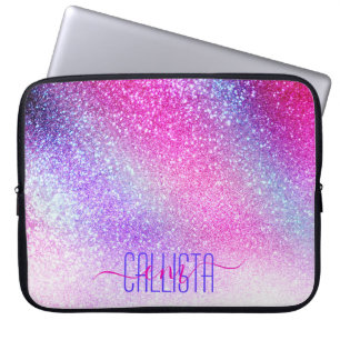 Maisroze Paarse nebula Galaxy Glitter Laptop Sleeve