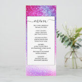 Maisroze Paarse nebula Galaxy Glitter Menu (Staand voorkant)