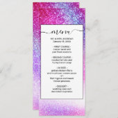 Maisroze Paarse nebula Galaxy Glitter Menu (Voorkant / Achterkant)