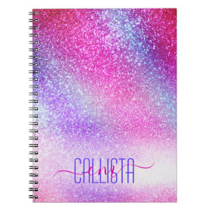 Maisroze Paarse nebula Galaxy Glitter Notitieboek