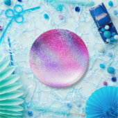 Maisroze Paarse nebula Galaxy Glitter Papieren Bordje (Feest)