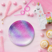 Maisroze Paarse nebula Galaxy Glitter Papieren Bordje (Feest)