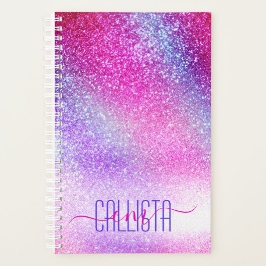 Maisroze Paarse nebula Galaxy Glitter Planner (Voorkant)