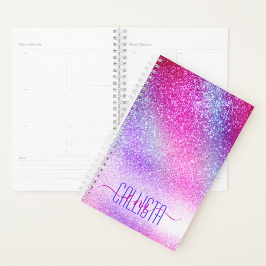 Maisroze Paarse nebula Galaxy Glitter Planner (Display)