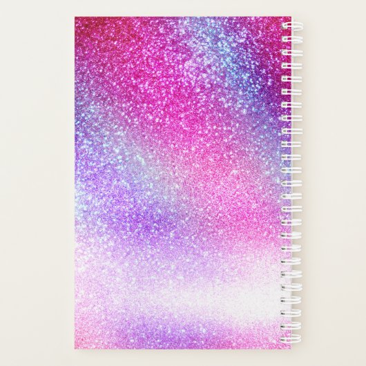 Maisroze Paarse nebula Galaxy Glitter Planner (Achterkant)
