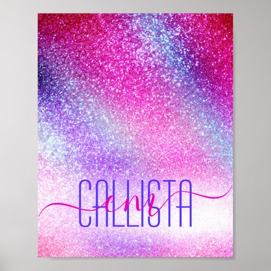 Maisroze Paarse nebula Galaxy Glitter Poster (Voorkant)