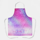 Maisroze Paarse nebula Galaxy Glitter Schort (Voorkant)