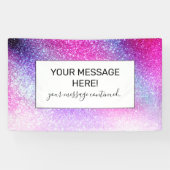 Maisroze Paarse nebula Galaxy Glitter Spandoek (Horizontaal)