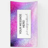 Maisroze Paarse nebula Galaxy Glitter Spandoek (Verticaal)