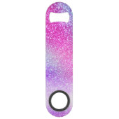 Maisroze Paarse nebula Galaxy Glitter Speed Flessenopener (Achterkant)