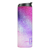 Maisroze Paarse nebula Galaxy Glitter Thermosbeker (Gedraaid links)