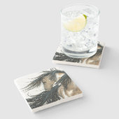 Maissepaard door Bihrle Stenen Onderzetter (Zijkant)