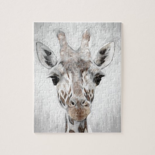 Maisseuse Giraffe geportretteerd in zwart-wit Legpuzzel (Verticaal)