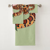 Maisslang roze bloemen groen bad handdoek (Insitu)