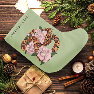 Maisslang roze bloemen groen grote kerstsok