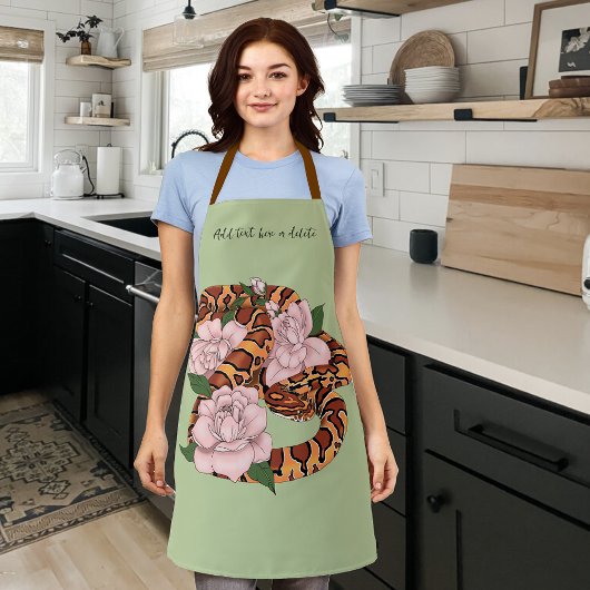 Maisslang roze bloemen groen schort