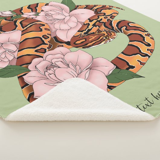 Maisslang roze bloemen groen sherpa deken (3/4)