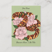 Maisslang roze bloemen groen visitekaartje (Voorkant)