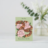 Maisslang roze bloemen groen visitekaartje (Staand voorkant)