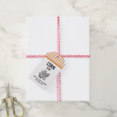 Maissoep label met kolf en geruit patroon cadeaulabel (Met Touw)