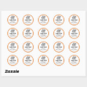 Maissoep sticker met oranje geruit patroon (Vel)