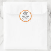 Maissoep sticker met oranje geruit patroon (Tas)