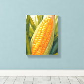 maïsstengel | Boerderij Country Southern olieverfs Canvas Afdruk (Insitu (Houten vloer))