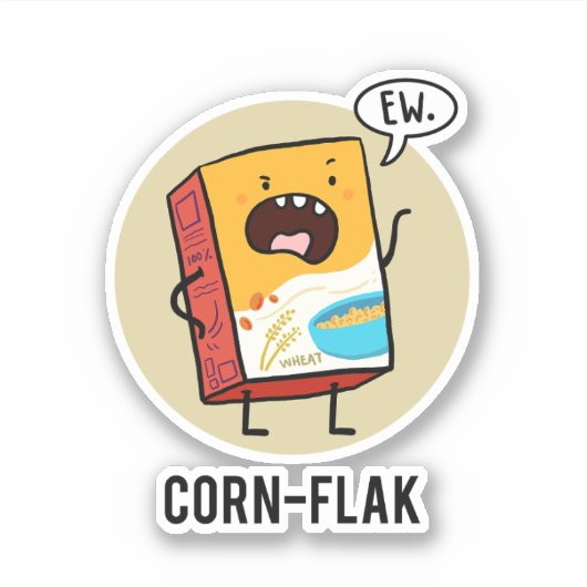 maïsvlok Sassy Cereal Pun Die-Cut Sticker (Voorkant)