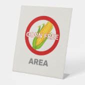 Maïsvrij gebied Gepersonaliseerd voedselallergie Reclamebord Met Voetstuk (Voorkant)