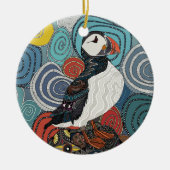 maïswandpuffin keramisch ornament (Voorkant)