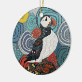 maïswandpuffin keramisch ornament (Links)