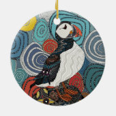 maïswandpuffin keramisch ornament (Achterkant)