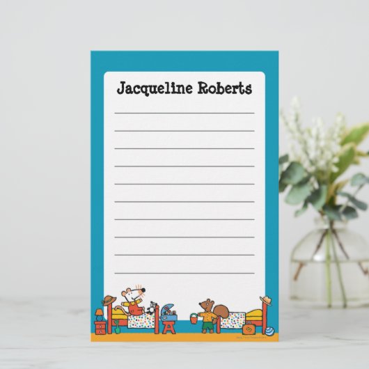 Maisy and Cyril Go on Vacation Scene Briefpapier (Staand voorkant)