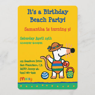 Maisy bij de Beach Birthday Kaart