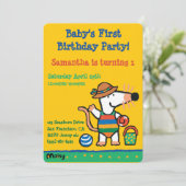 Maisy bij de Beach Birthday Kaart (Staand voorkant)