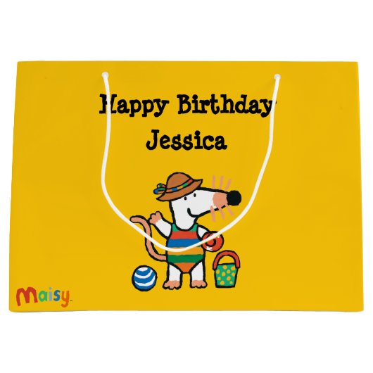 Maisy bij de Beach Birthday Large Cadeautasje (Voorkant)