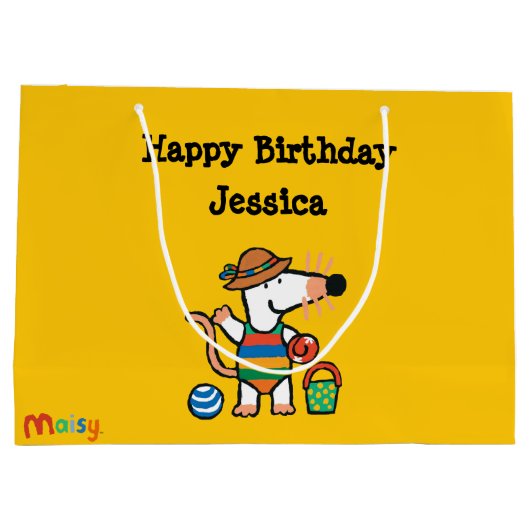 Maisy bij de Beach Birthday Large Cadeautasje (Achterkant)
