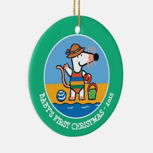 Maisy bij de Beach Keramisch Ornament (Rechts)