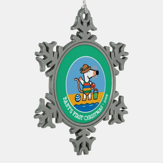 Maisy bij de Beach Tin Sneeuwvlok Ornament (Links)