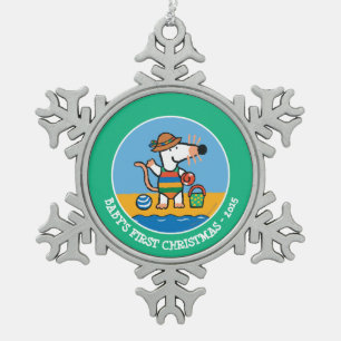 Maisy bij de Beach Tin Sneeuwvlok Ornament