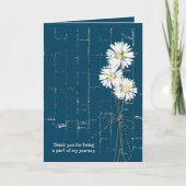 maisy bouquet over blauwe steen bedankt kaart (Voorkant)