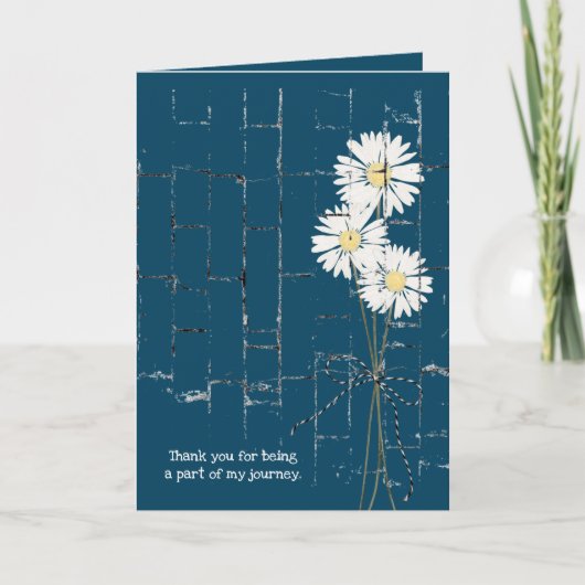 maisy bouquet over blauwe steen bedankt kaart (Voorkant)