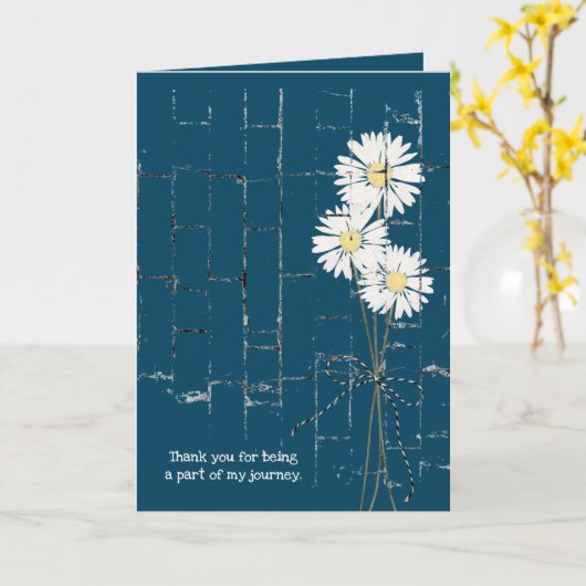 maisy bouquet over blauwe steen bedankt kaart (Gele Bloem)