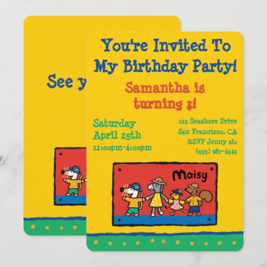 Maisy en Best Friends Hold Hands Kaart (Voorkant / Achterkant)