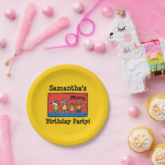 Maisy en Best Friends Hold Hands Papieren Bordje (Feest)