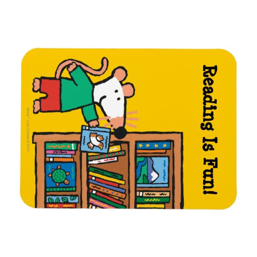 Maisy en boekenplank magneet (Horizontaal)