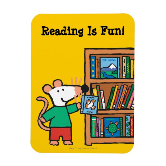 Maisy en boekenplank magneet (Verticaal)