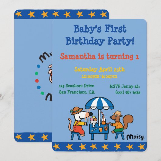 Maisy en Cyril Birthday Kaart (Voorkant / Achterkant)