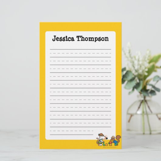 Maisy en Cyril bouwen een Zand Castle Briefpapier (Staand voorkant)