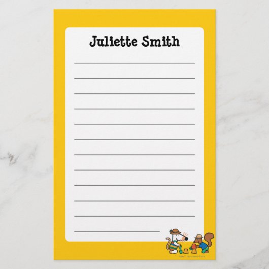 Maisy en Cyril bouwen een Zand Castle Briefpapier (Voorkant)